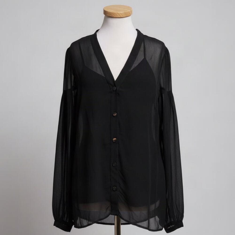 The Kooples sheer black blouse, size M, NEW WITH TAGS!